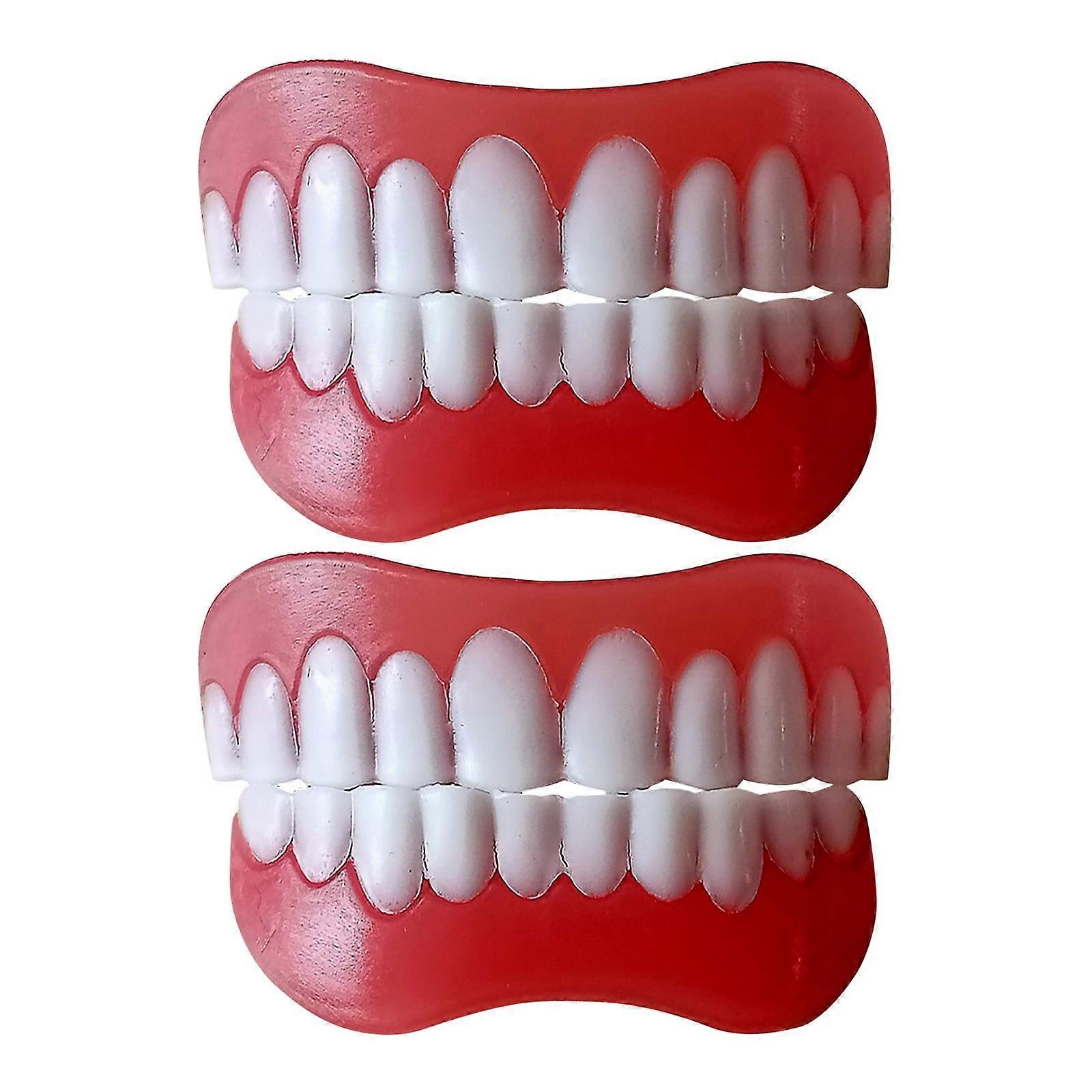 Snap on Teeth Bottom Denture Holder Travel Cup with Grind Guard, Natural Shade Click Veneers Compatible with Bottom Teeth