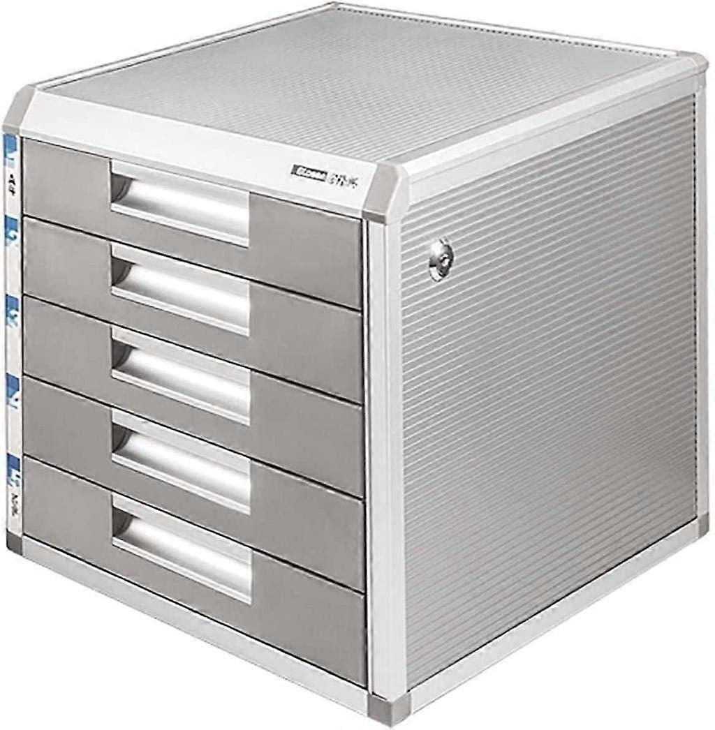 Aluminum Alloy Desk File Cabinet Size 5, Compact File Storage Box, Office Organization, Durable Desk Accessories