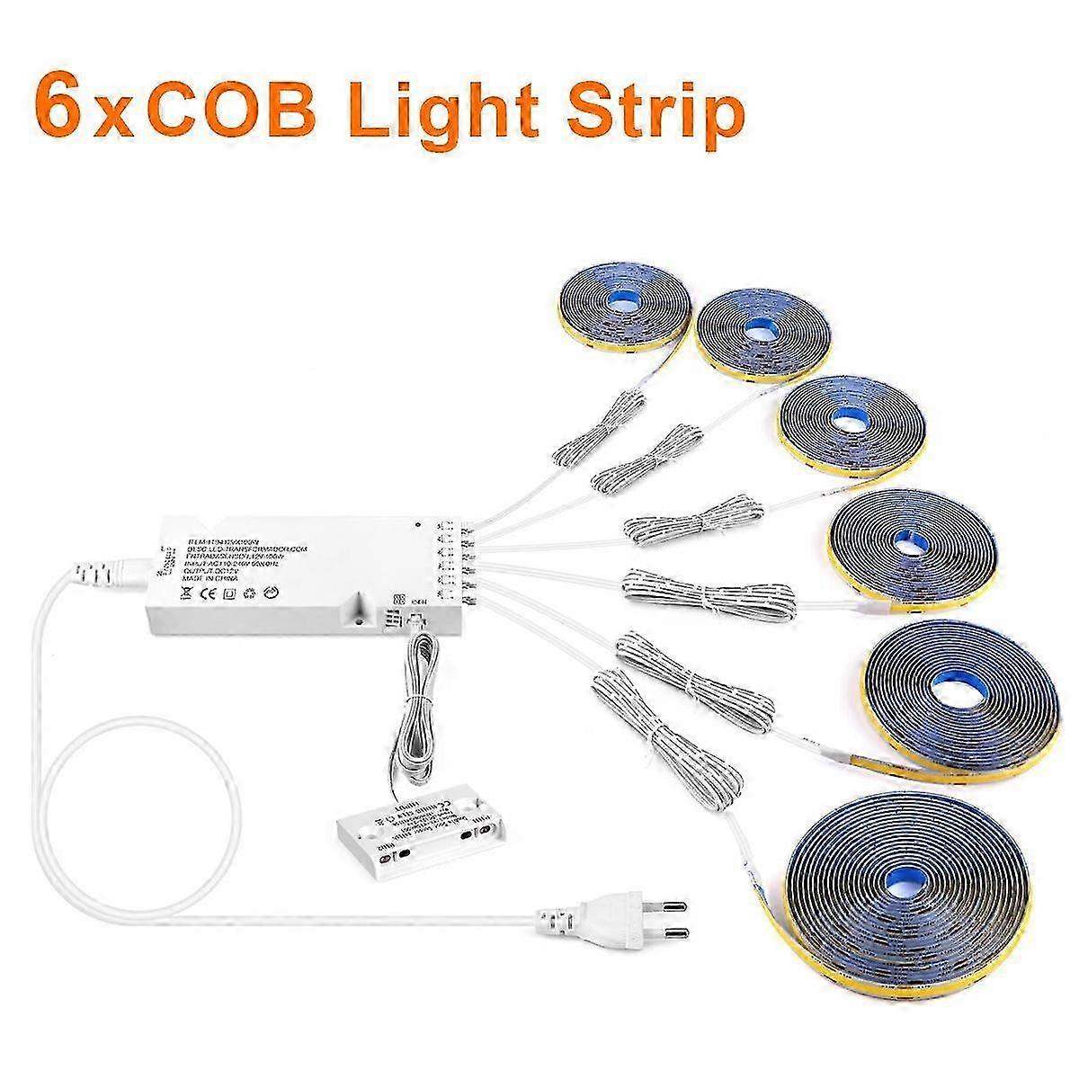 Double Door Sensor Control COB LED Strip Lights Smart Showcase Wardrobe Wine Cabinet Integrated Lighting Proximity Sensor Switch 2025