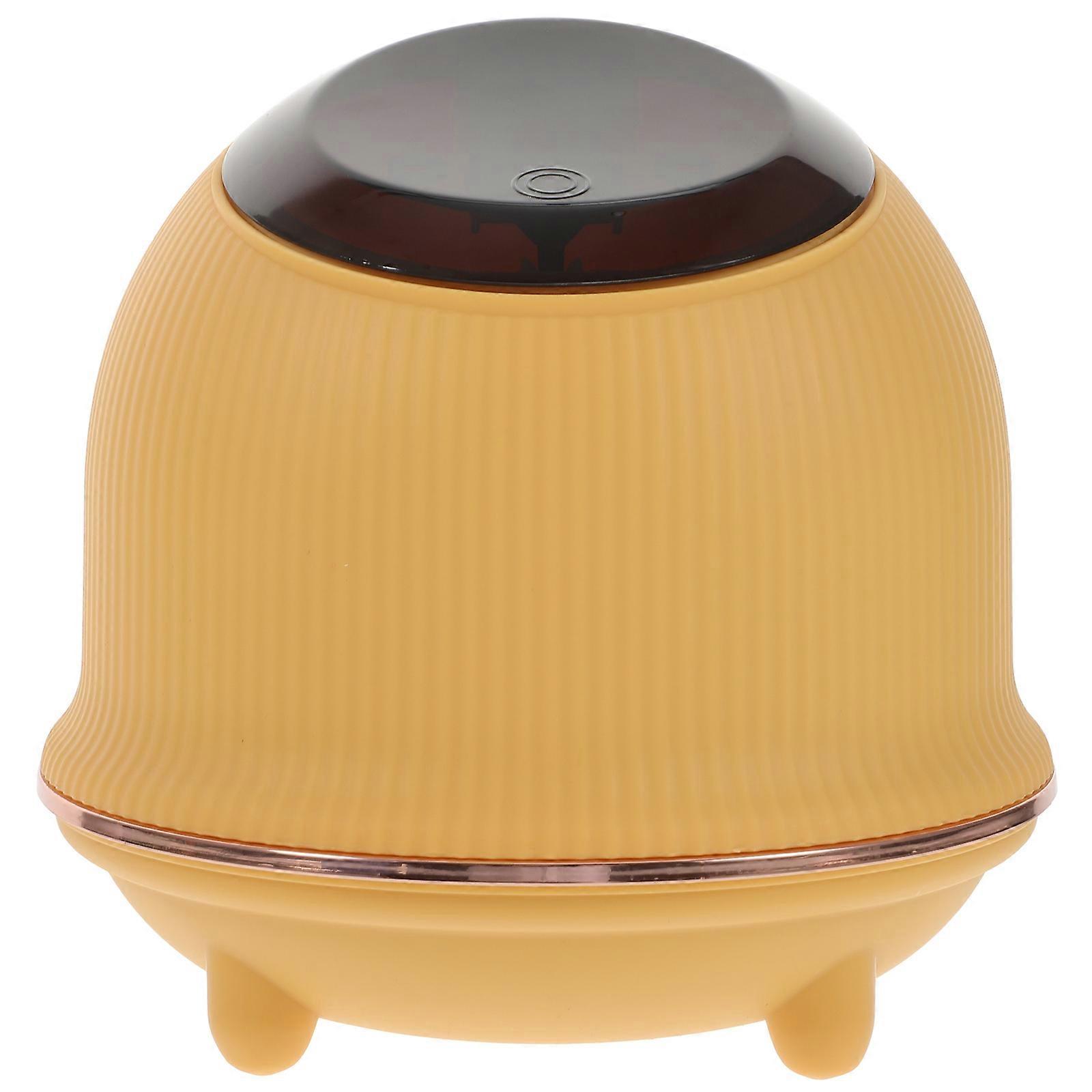 Desktop Trash Can with Lid for Bathroom Bedroom Yellow Abs Removable Push Type 1Pack