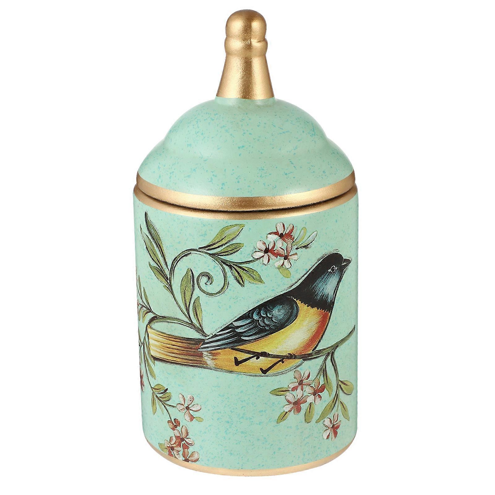 Sugar Pot Ceramic Storage Container for Storage 2Pcs Pastoral Style Green