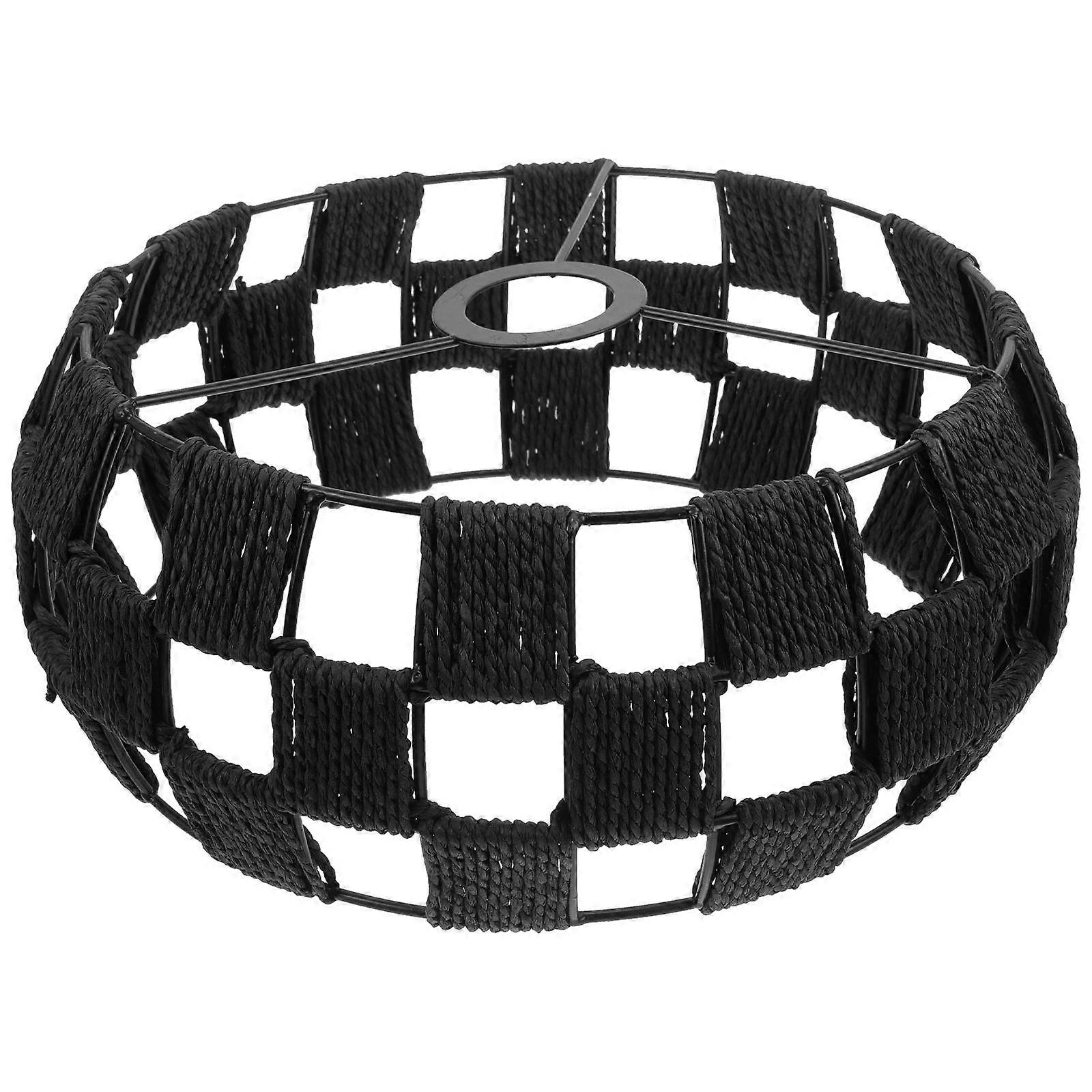 Ceiling Lamp Shade for Indoor Light Cover 2Pcs Black Paper Iron Material