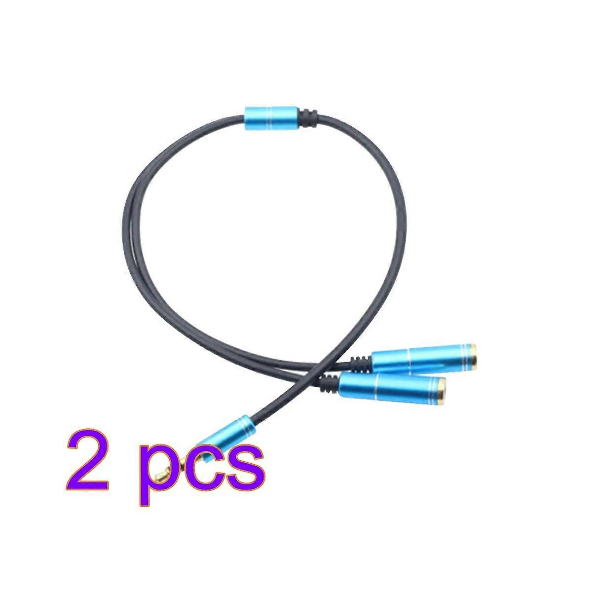 Audio Mic Splitter Headset Cable Extension for Mobile Phones 2Pcs