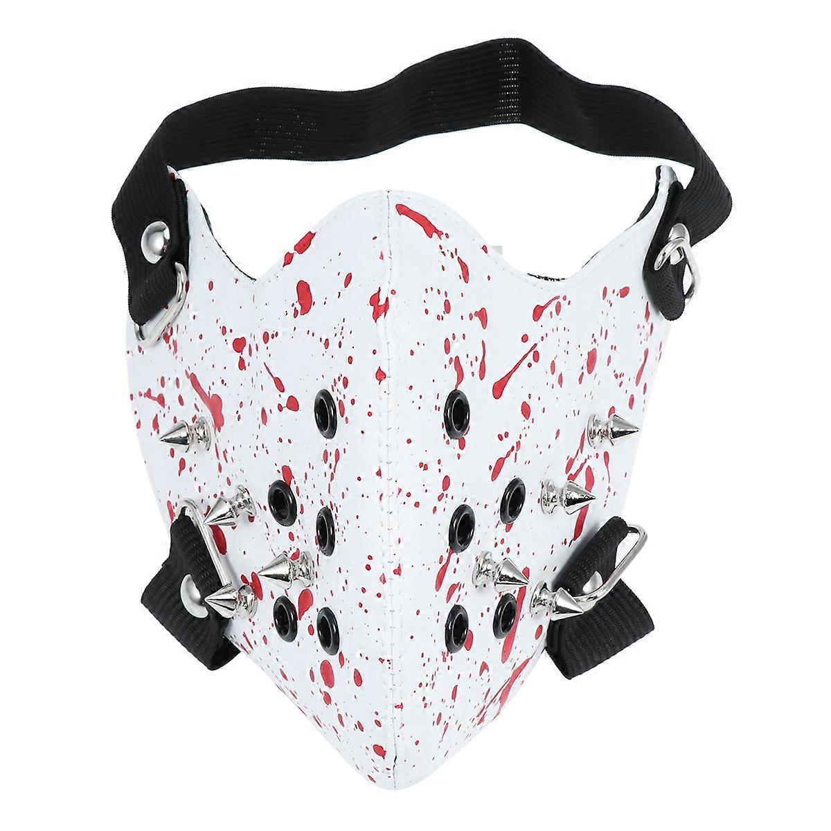 Mask Halloween Rivet Mask for Party Use 3Pcs White and Red