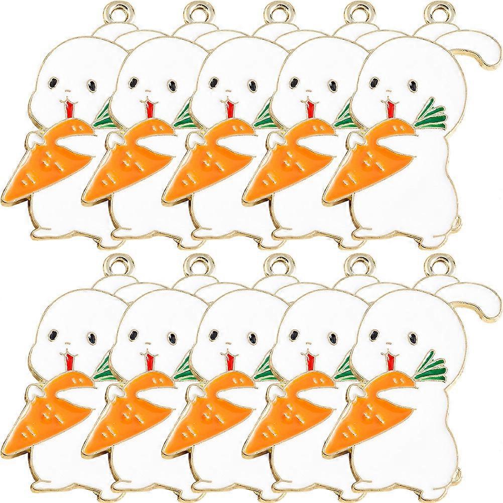 Easter Bunny Charms Cartoon Charms for Necklace Making 50Pcs Set