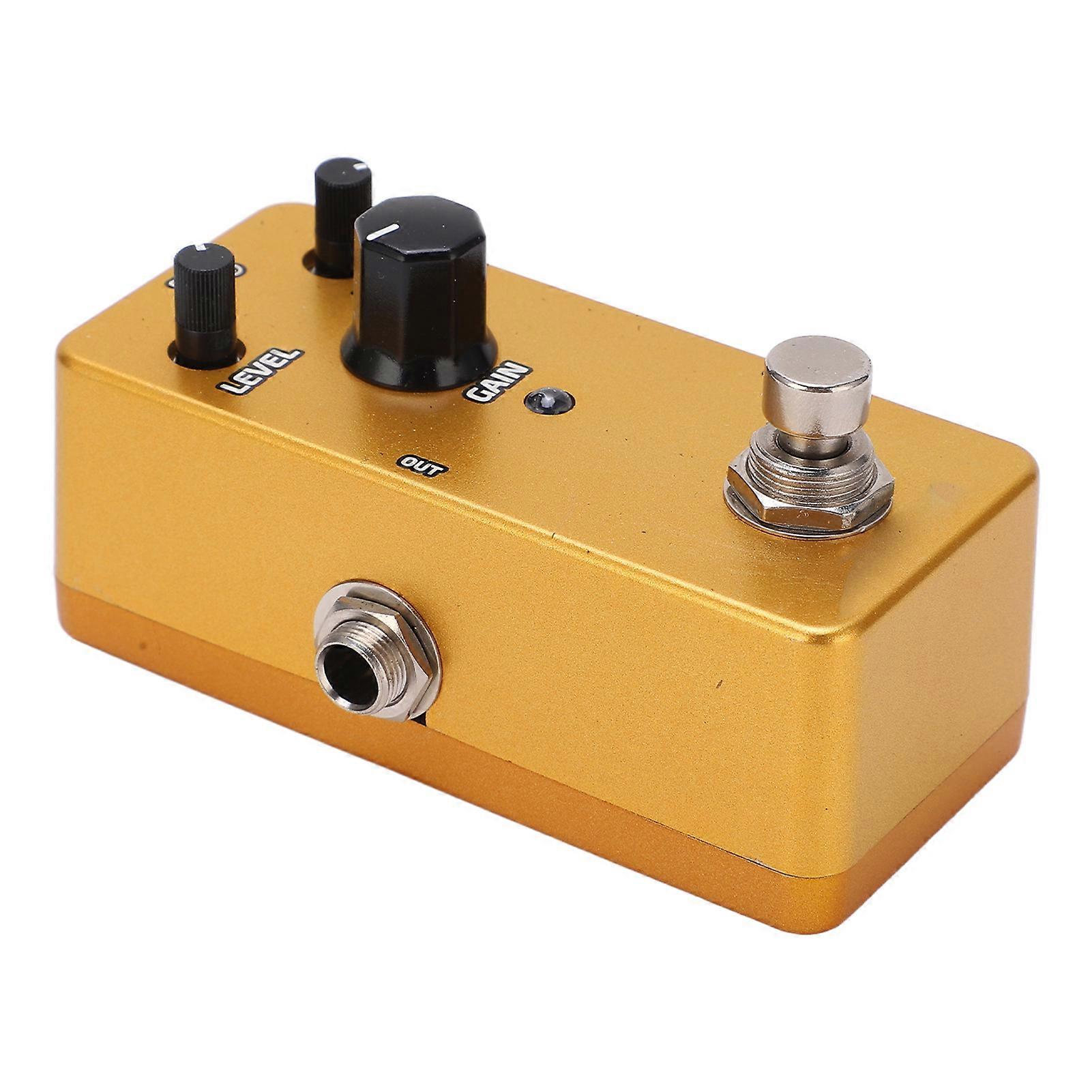 Classic Mini Distortion Pedal Yellow Metal Shell 3 Button Effect