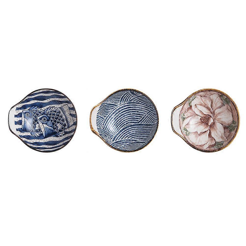 Ceramic Dishware Seasoning Plate Assorted Color for 9Pcs Set