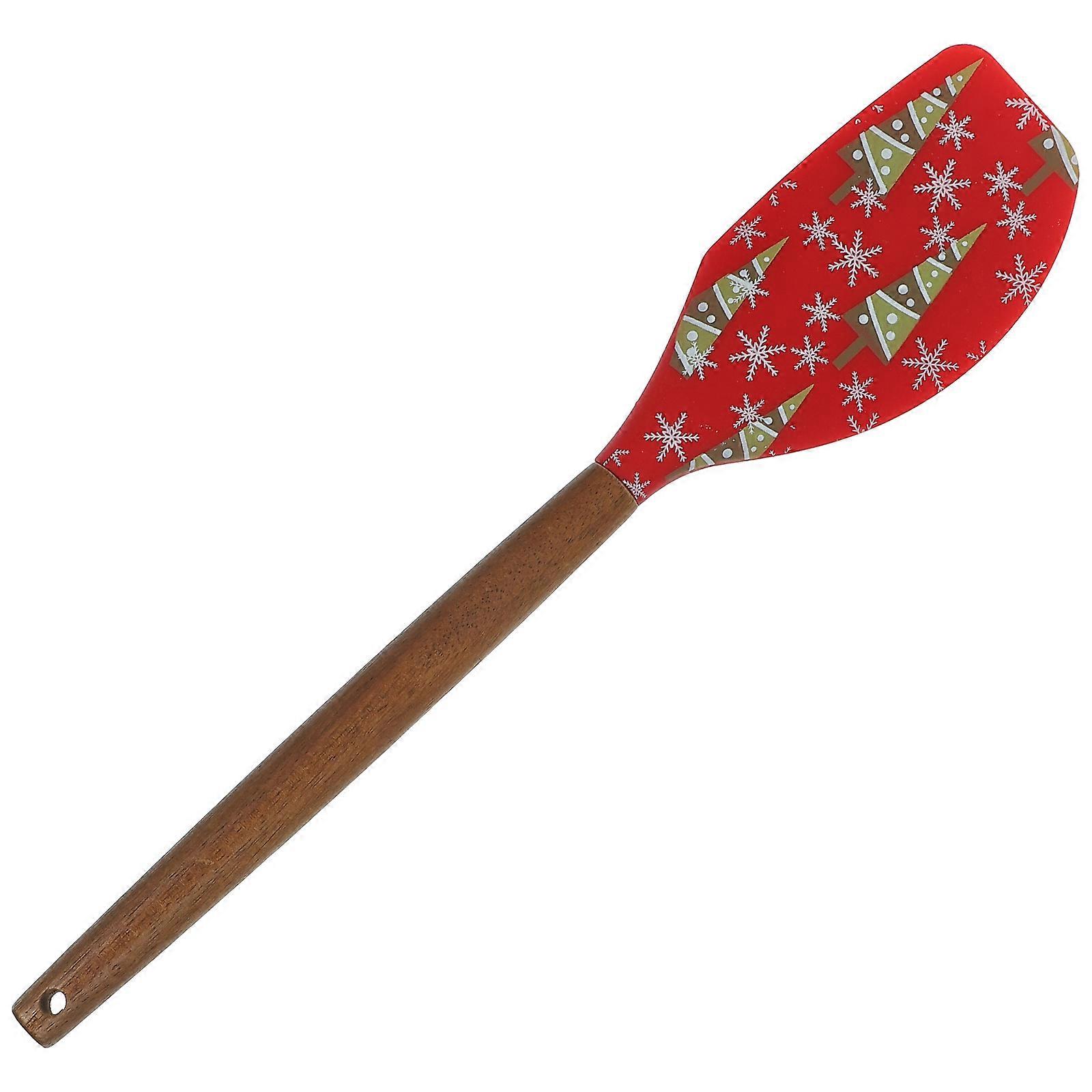 Christmas Design Silicone Spatula 3Pcs Kitchen Tools Ergonomic Handle Assorted Color Cake Decorating