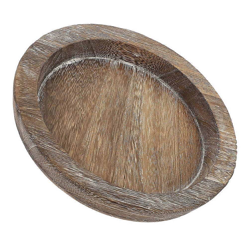 Wooden Round Tray for Candle Holder with Versatile Use 1 Piece