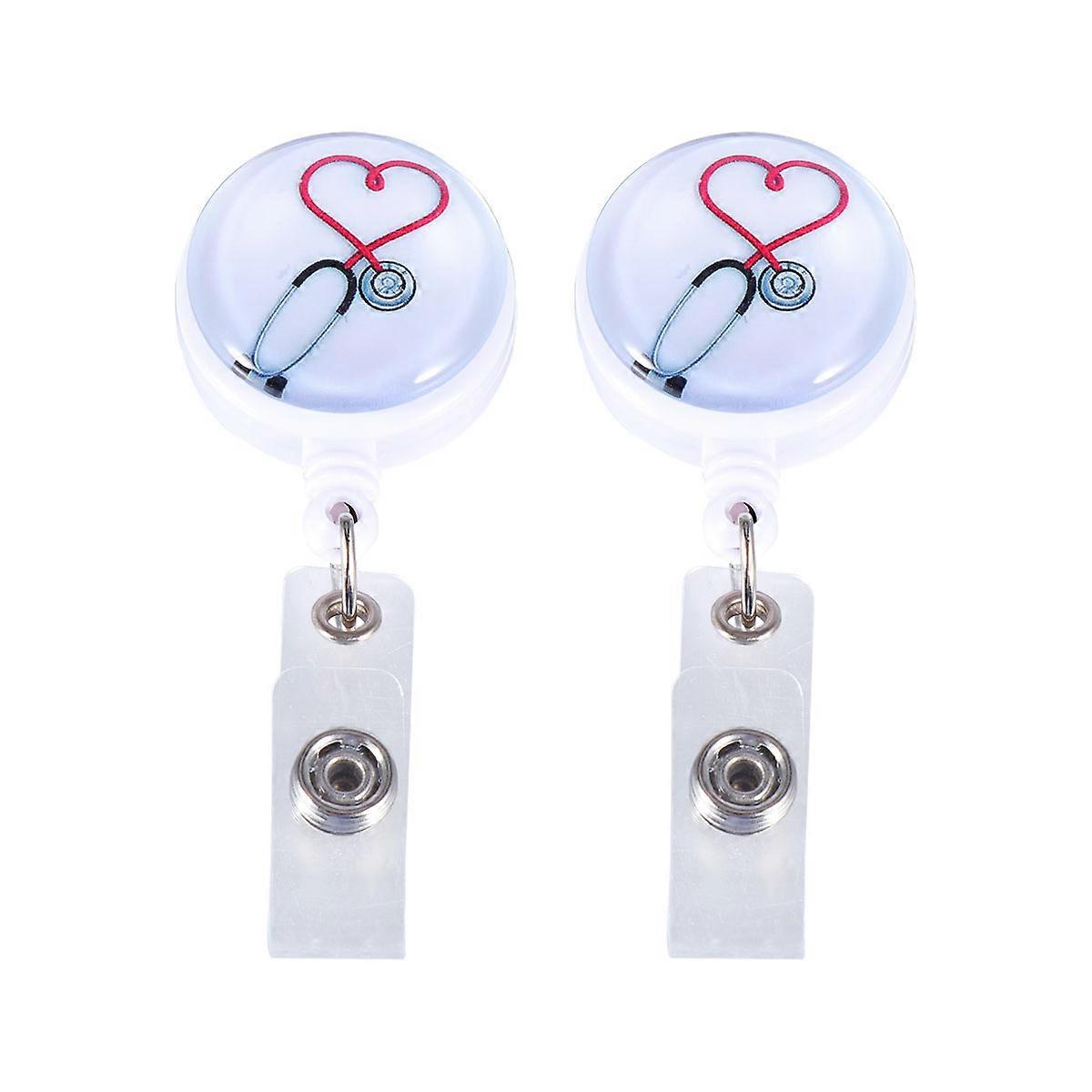 Badge Clip ABS Retractable Badge Reel for Nurse with 6Pcs