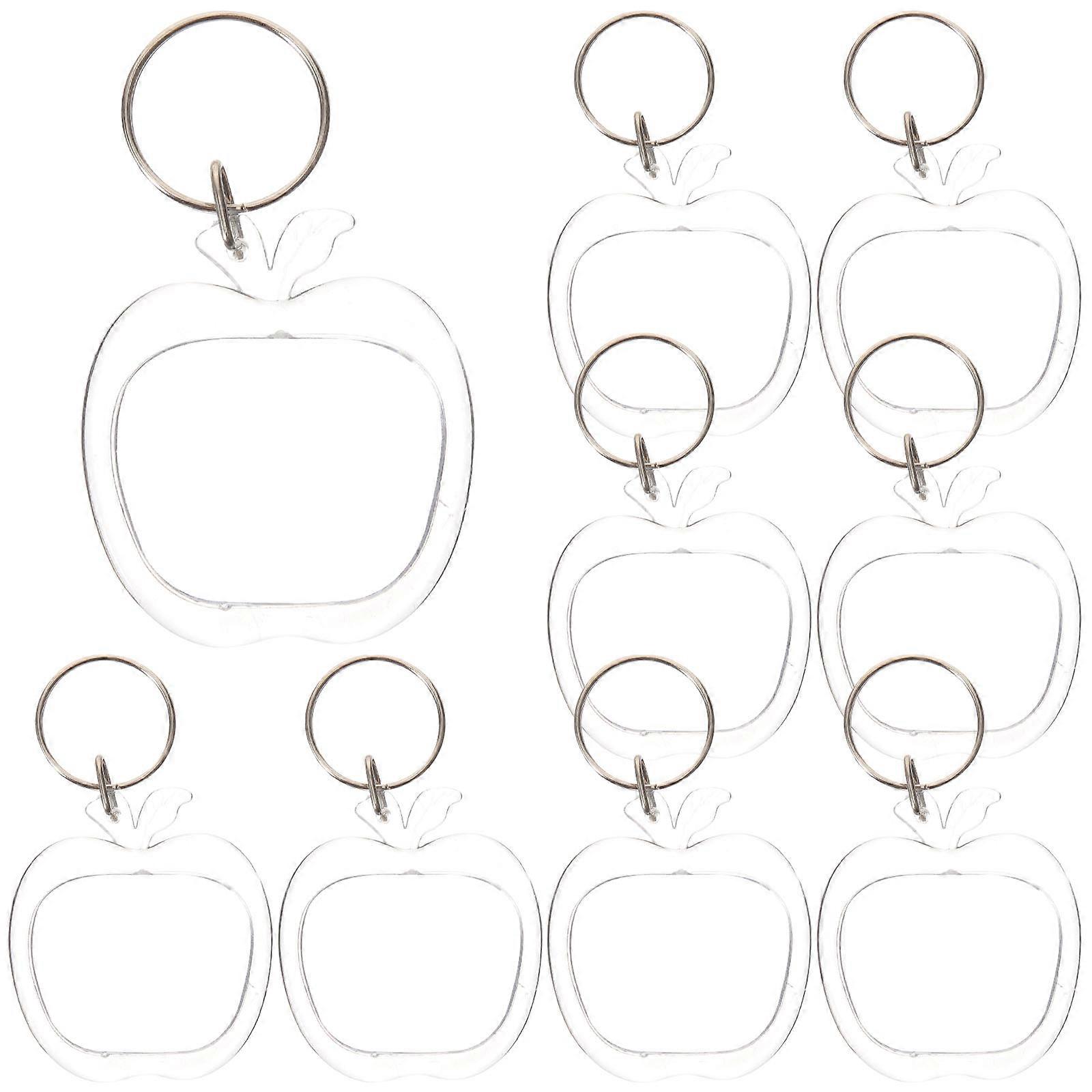 Unique Keychains Apple Shaped Acrylic Key Rings for Decoration 40Pcs