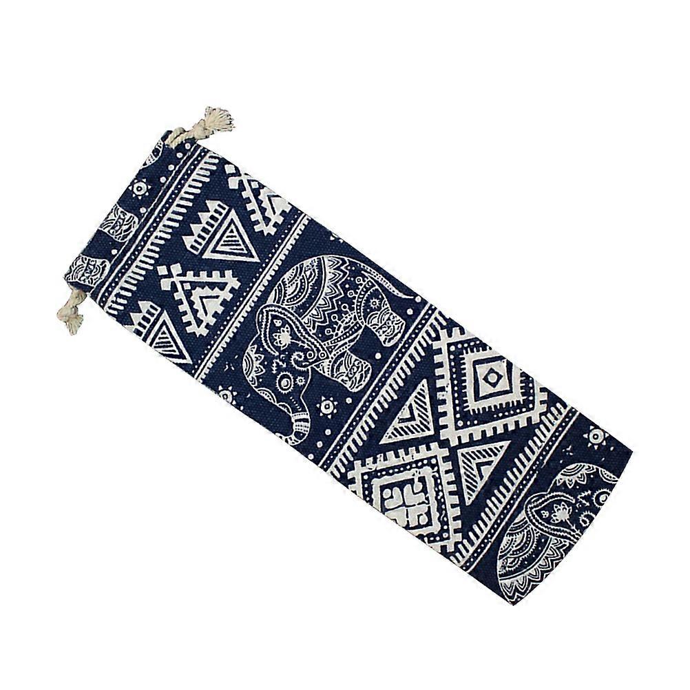 Reusable Straw Drawstring Pouch for Straw Carrying Bag Multi Color Geometric and Elephant Shape Storage Washable 5Set