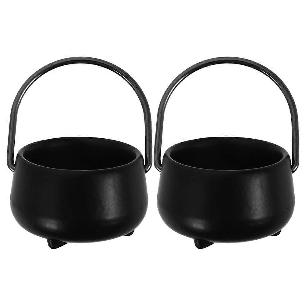 Miniature Cauldron Halloween Dollhouse Accessory for 6Pcs