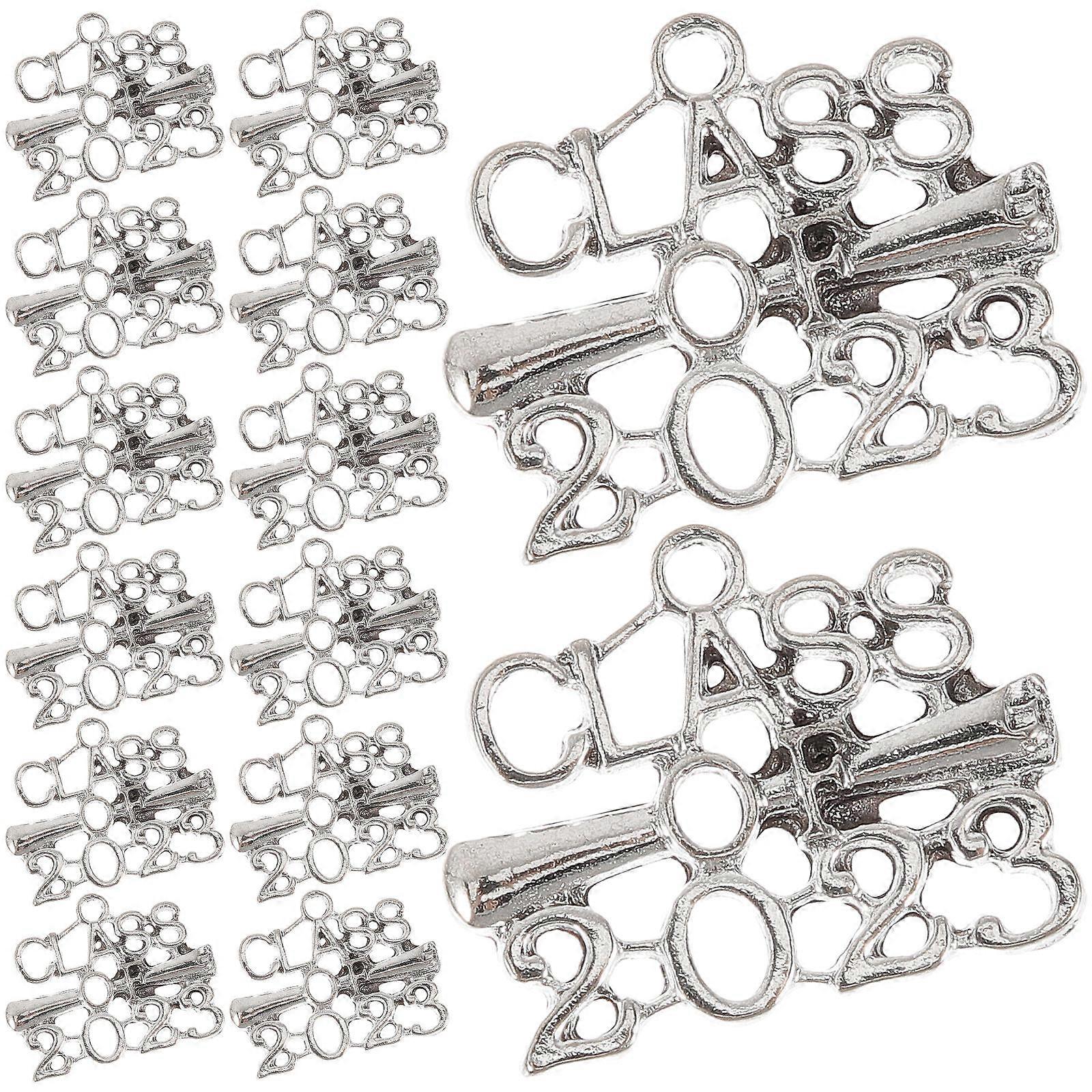 2023 Grad Charms Unique Keychain Charms For Holiday Use Silver Irregular Shape 100Pcs