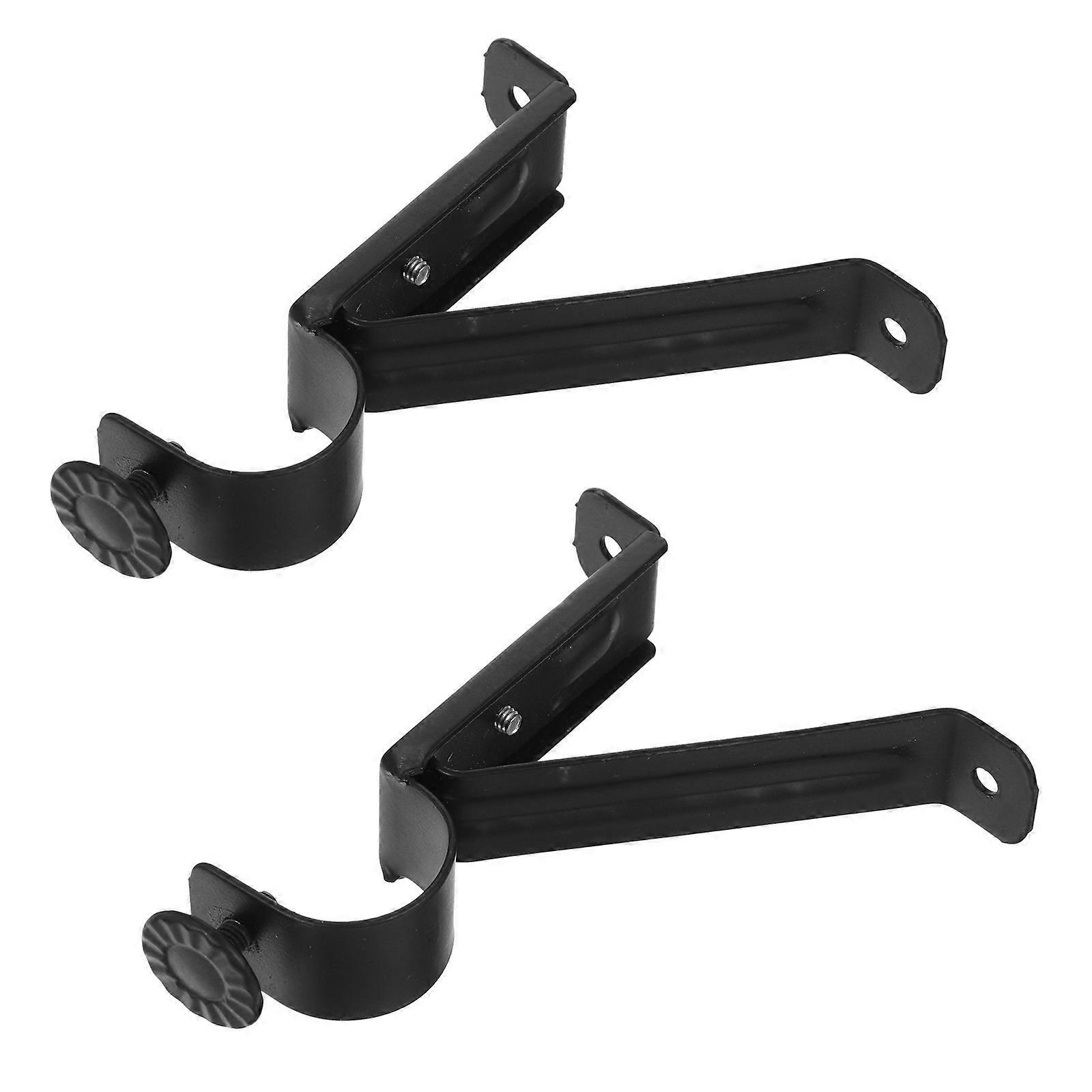 Curtain Rod Brackets Black for Support 4Pcs Curtain Poles Brackets