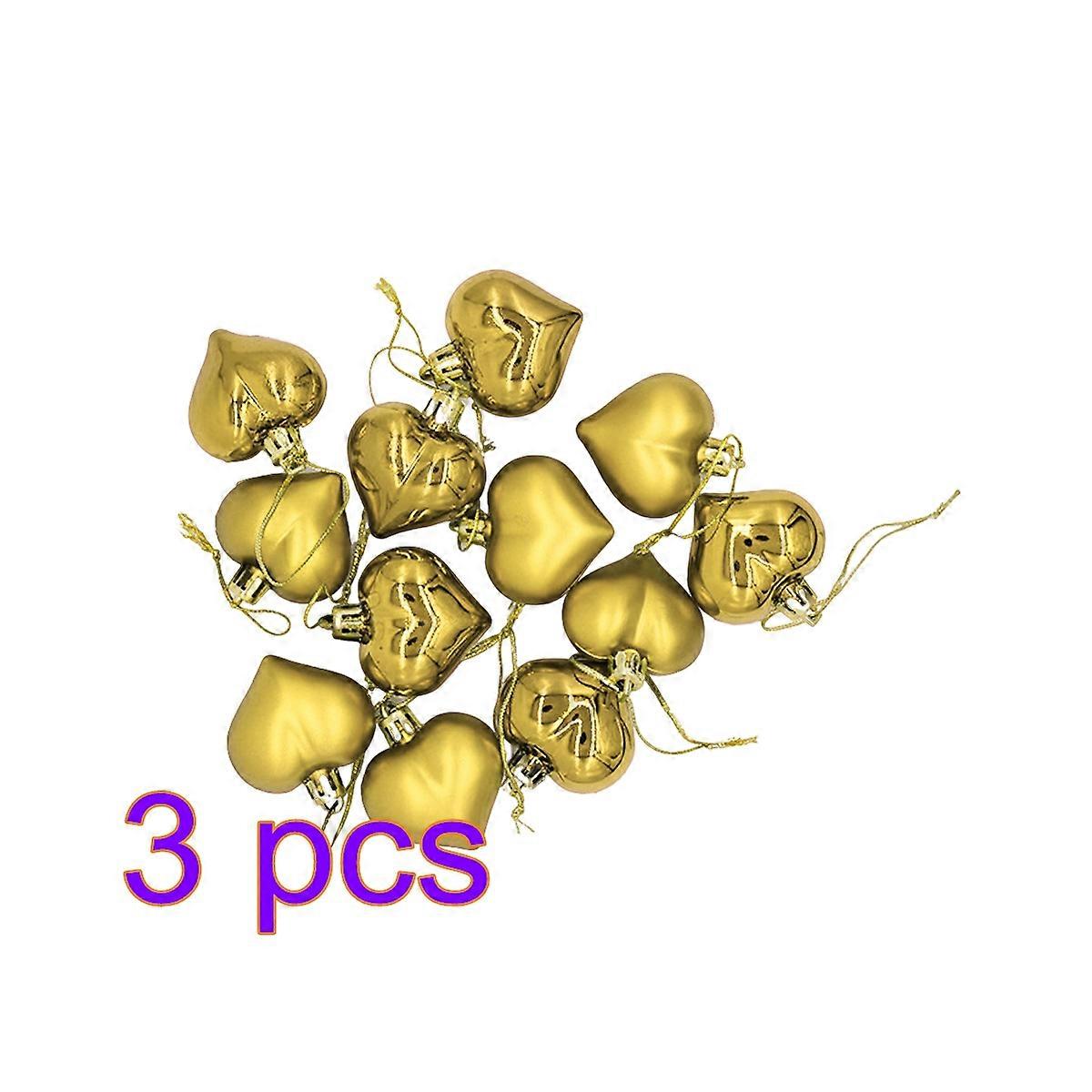 Decorative Heart Shape Christmas Balls Pendant for 36Pcs Set