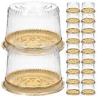 20Pcs Cake Box Clear Plastic Cake Carrier Single Cake Container for Home Party Bakery Shop
