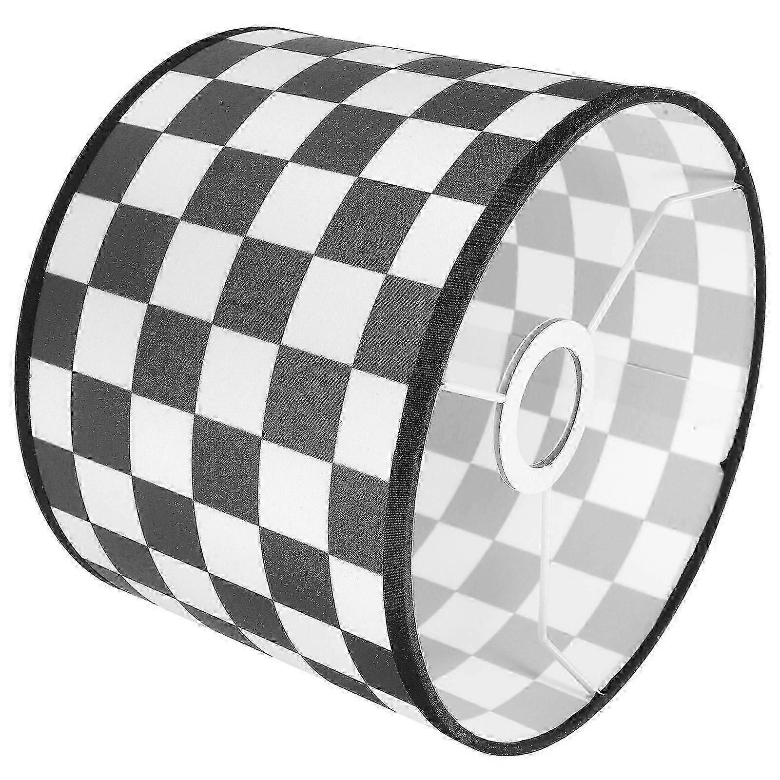 Checkered Flag Lampshade Replacement Plaid Pattern Lampshade For Table Lamp Black and White 22cm Diameter x 17cm Height Decoration 1Pack