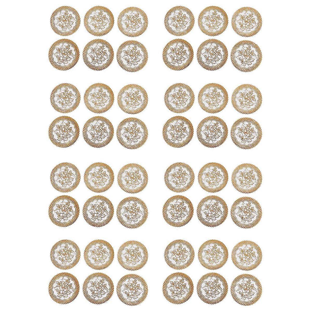 6 Exquisite Gold-tone Flower Dinning Table COASTERS SET