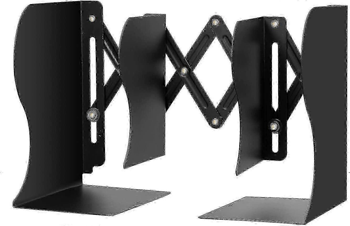 Metal Iron Bookends, Adjustable Bookends Expandable Bookcase Bookend Stand