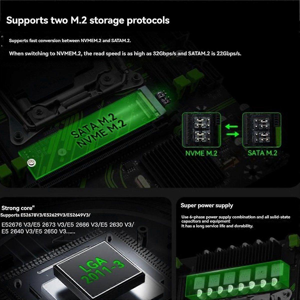 Placa base X99 PR9 LGA 2011-3 compatible con CPU E5 26XX V3