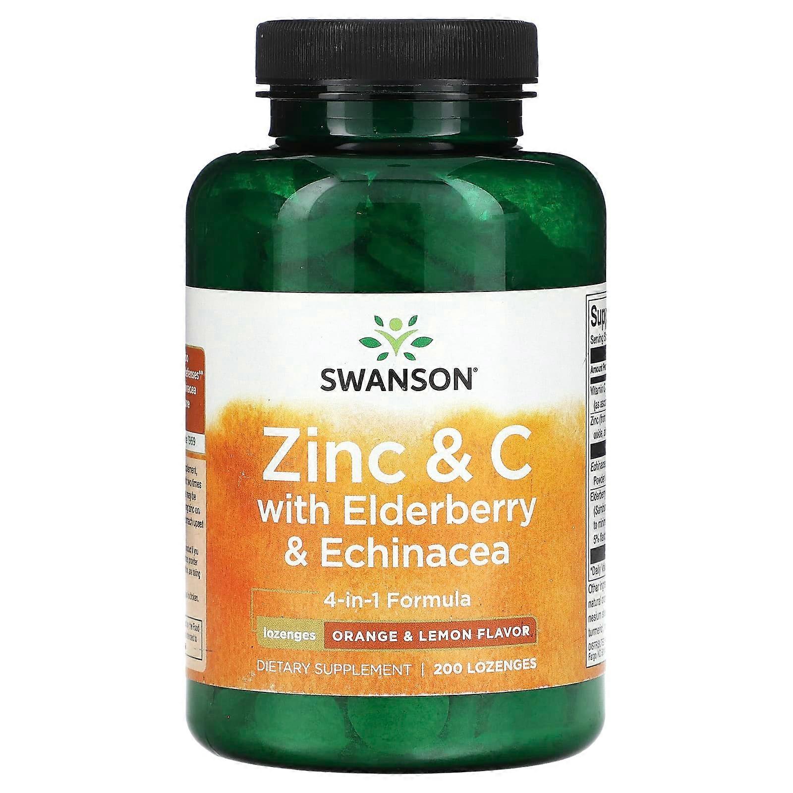 Zinc & C With Elderberry & Echinacea, Orange & Lemon, 200 Lozenges