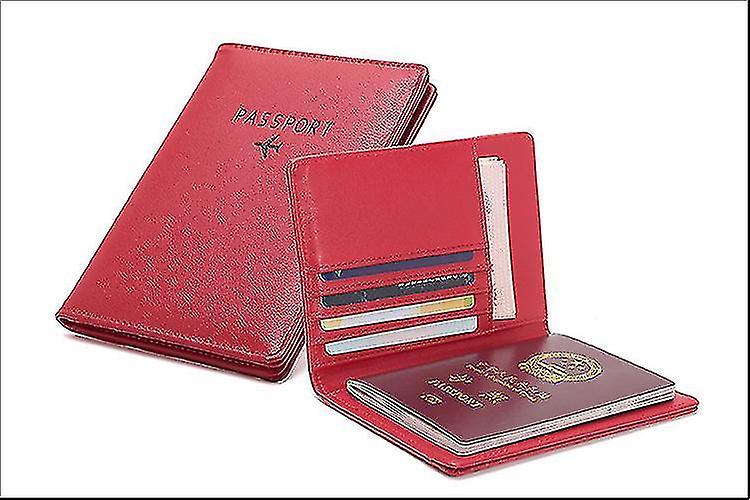 Badge Pass Holders Passport Holder In Pu Leather Red
