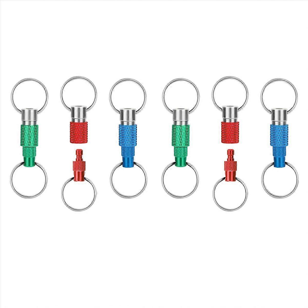 3pcs Quick Release Detachable Keychain, Double Rings Pull Keychain