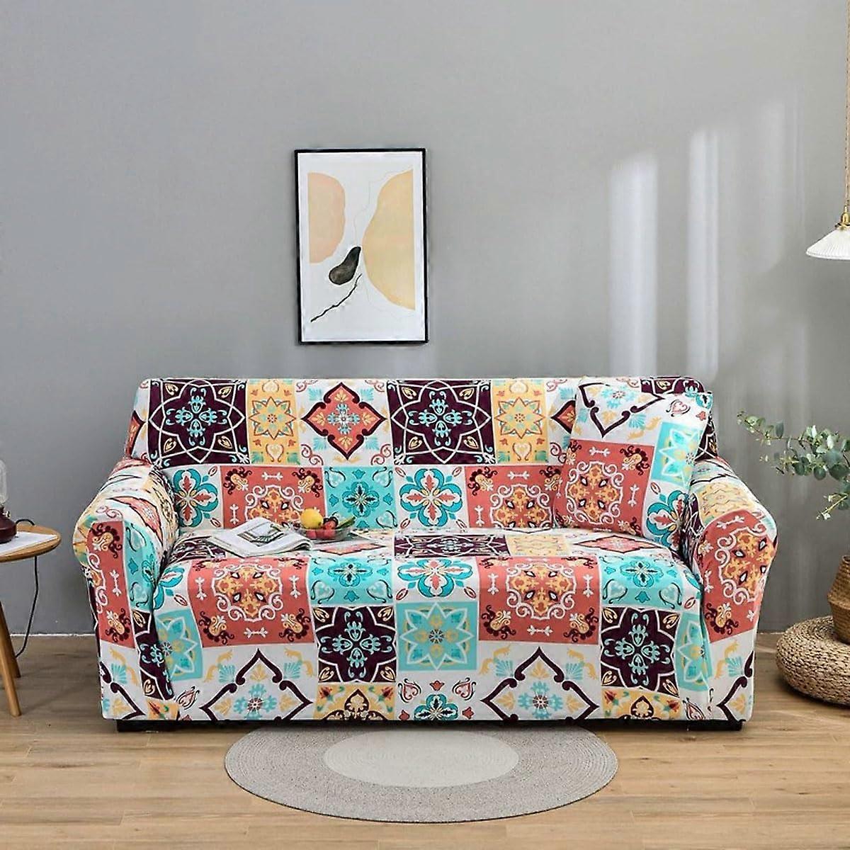 Sofa Cover 1/2/3/4 Seater Universal Slipcover  Stretch Printed Pattern AllInclusive 2 Seater 145185cm Color G