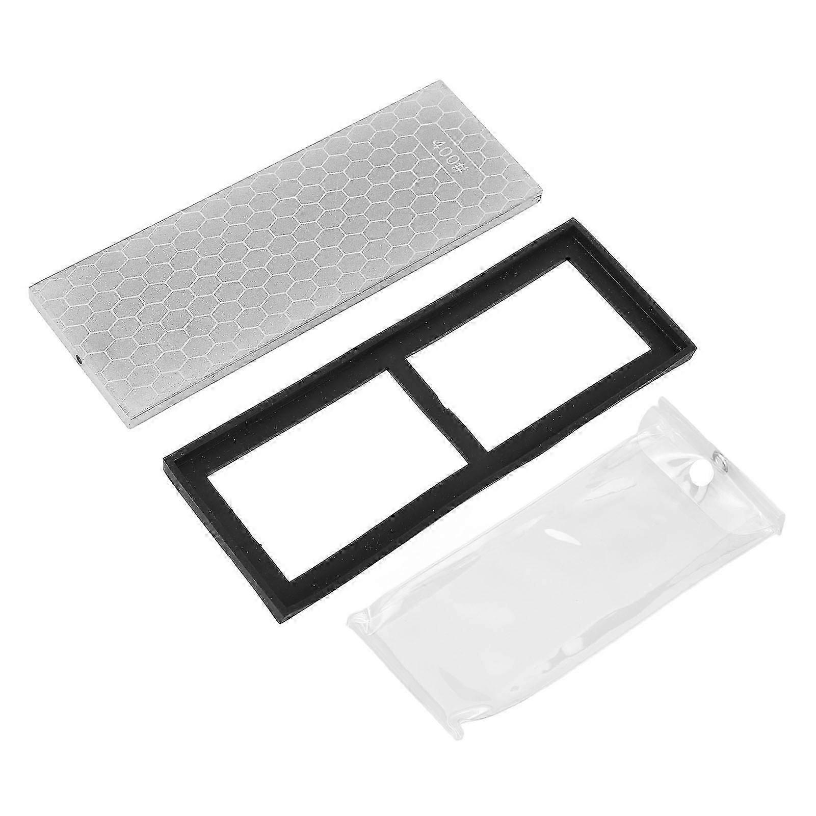 Dual Sided Sharpening Stone, 400/1000 Grit Diamond Sharpening Stone with Non Slip Base, Diamond Honing Plate for Chisels and Planes