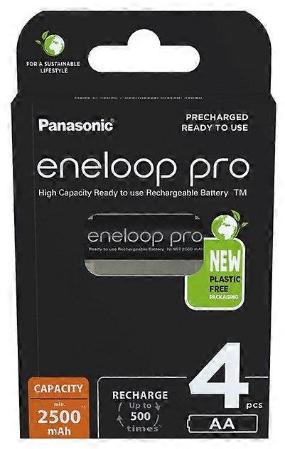 Piles rechargeables Panasonic Eneloop Pro AA 2500 mAh, 4 pièces (BK-3HCDE/4CP)