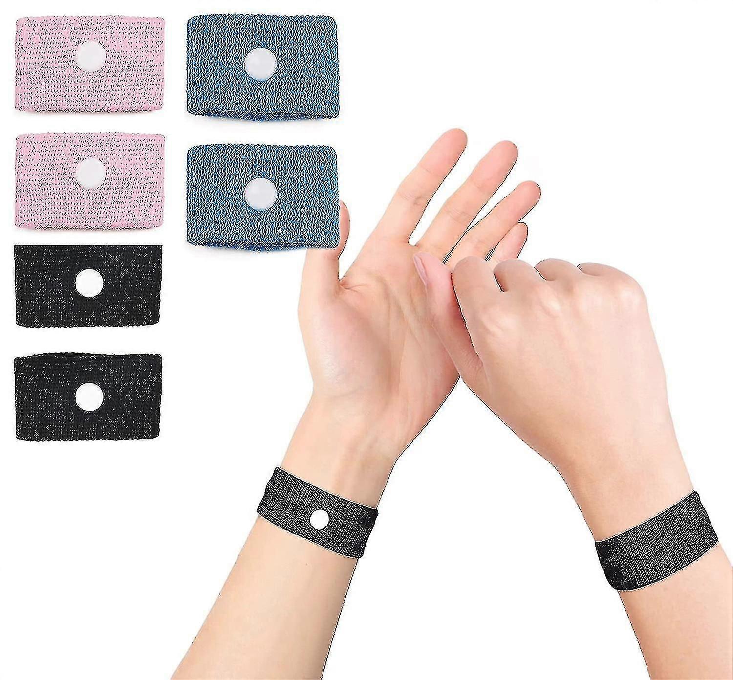 1ペアの抗吐き気リストバンドアンチ乗り物酔いブレスレットは、車、ボート、トラベからの吐き気、乗り物酔い、嘔吐を和らげます