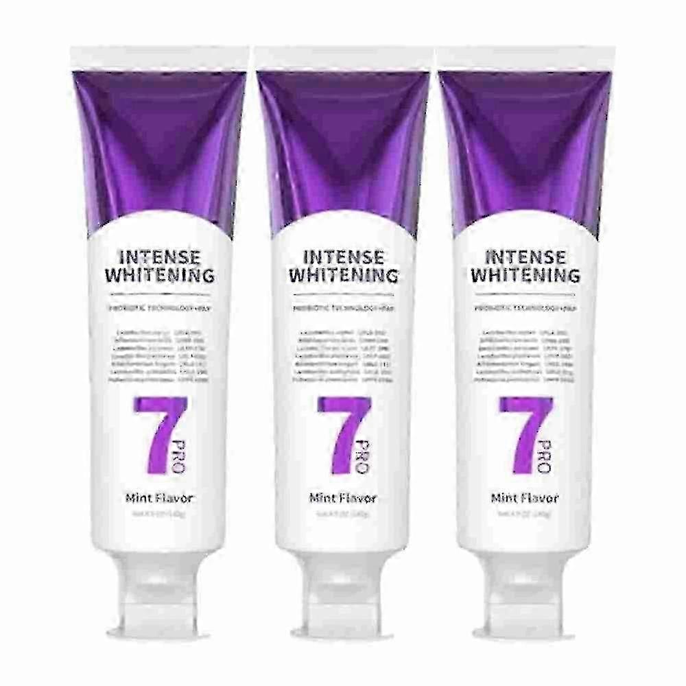 3x 7-Pro Intensive Toothpaste, 7PRO Intense Whitening Toothpaste with 7 Probiotics