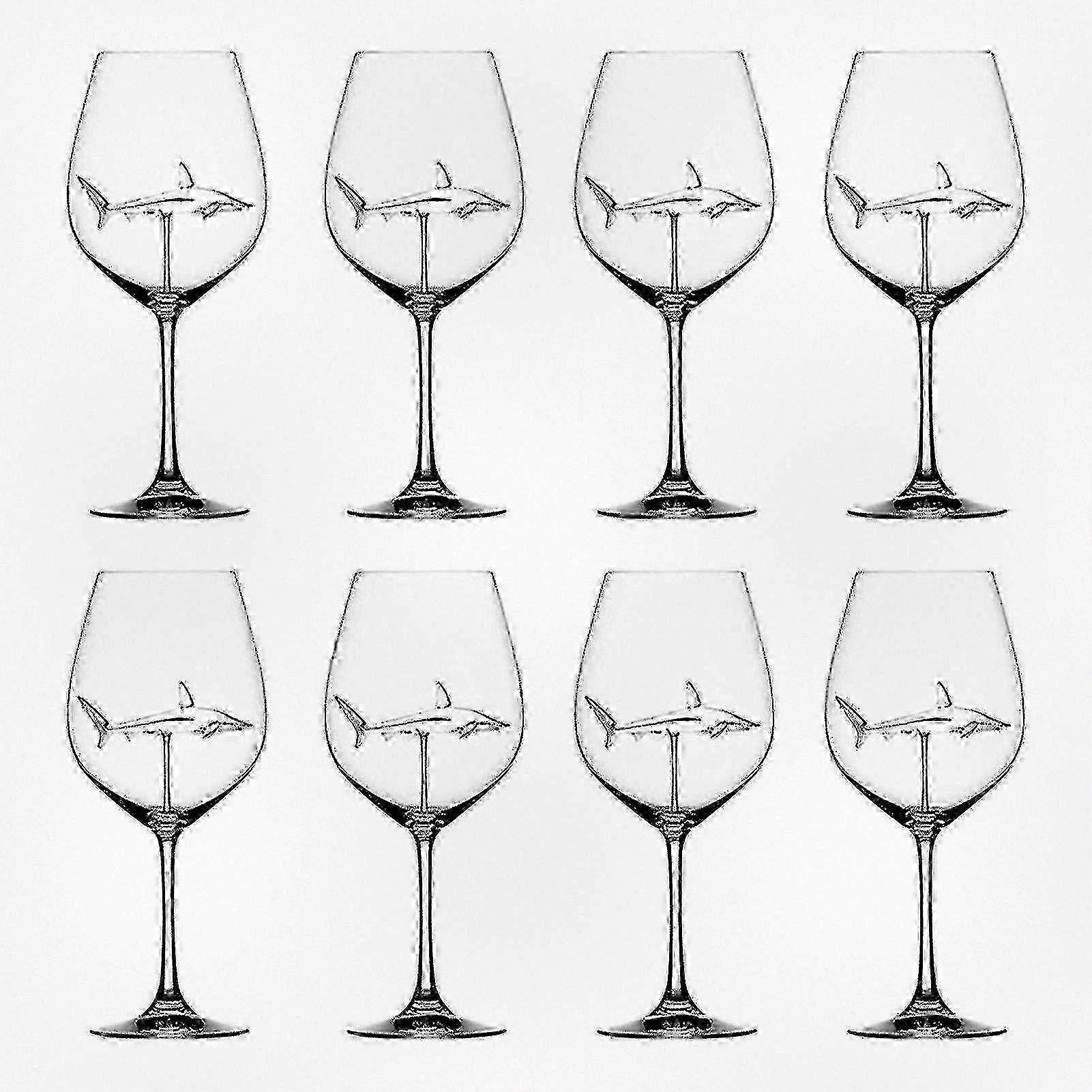 Clear Glass Goblet with Shark Design for Red Wine - Perfect for Home Bar and Party Use
