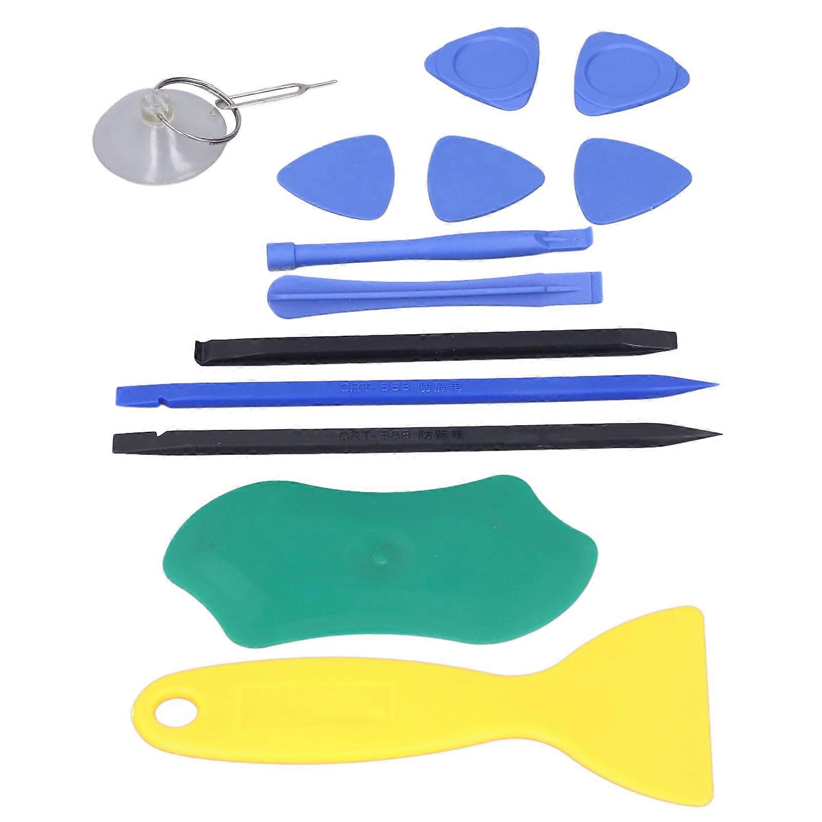 Electronics Repair Tool PVC Plastic Spudger Opening Prying Bar Triangular Sheet Suction Cup Kit