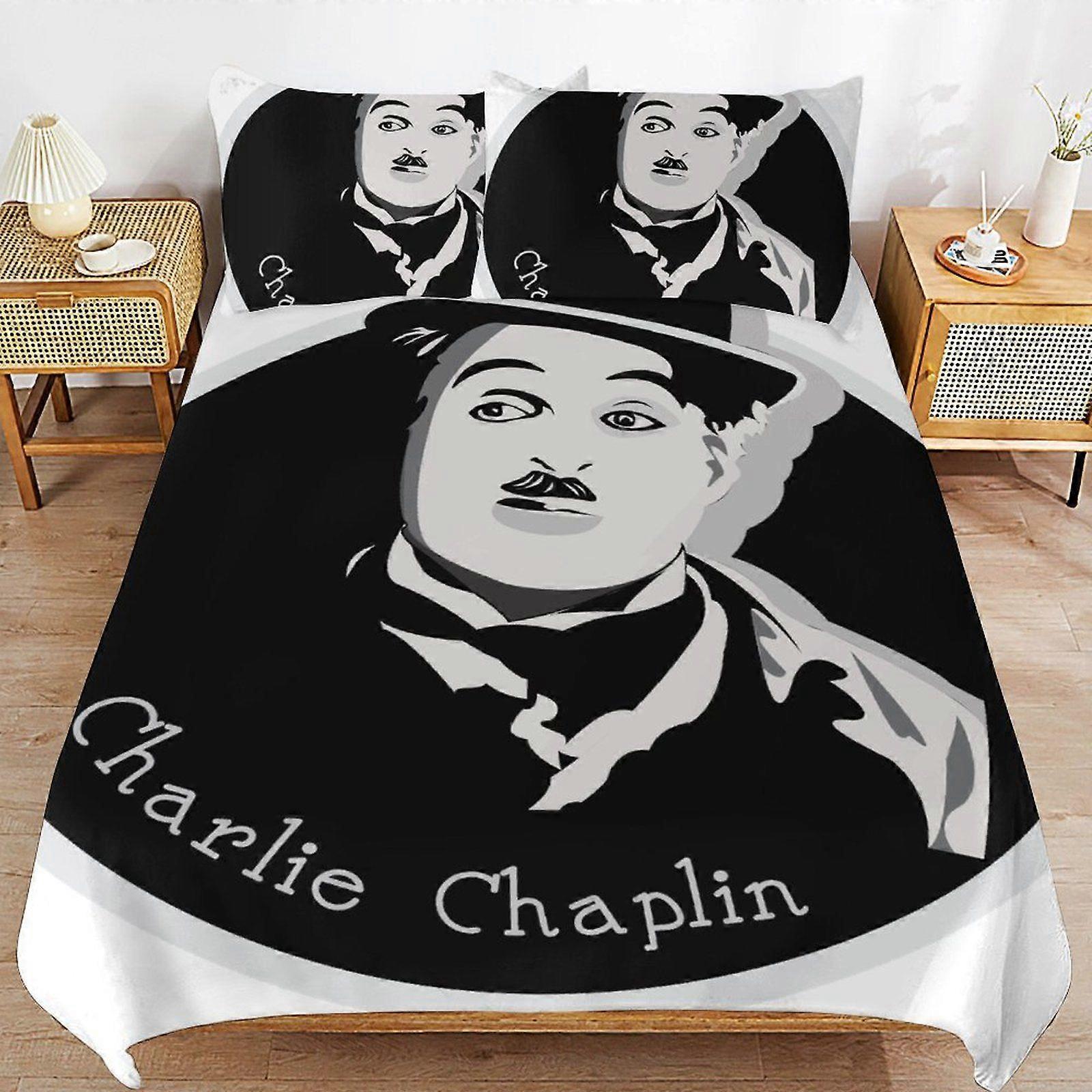 w324 Charlie Chaplin Light Zipper System Durable Surface Breathable Fabric Sleep Fit Duvet Cover Sets Everyday m324