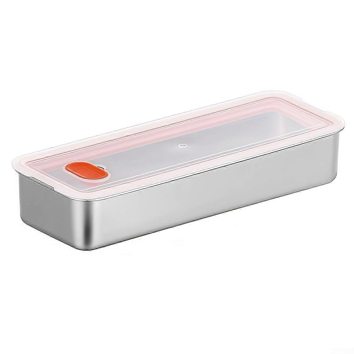Meat Storage Container Stainless Steel With Secure Sealed Lids For Bacon Cold Storage Air Vent Design Prevent Vacuum Lock White