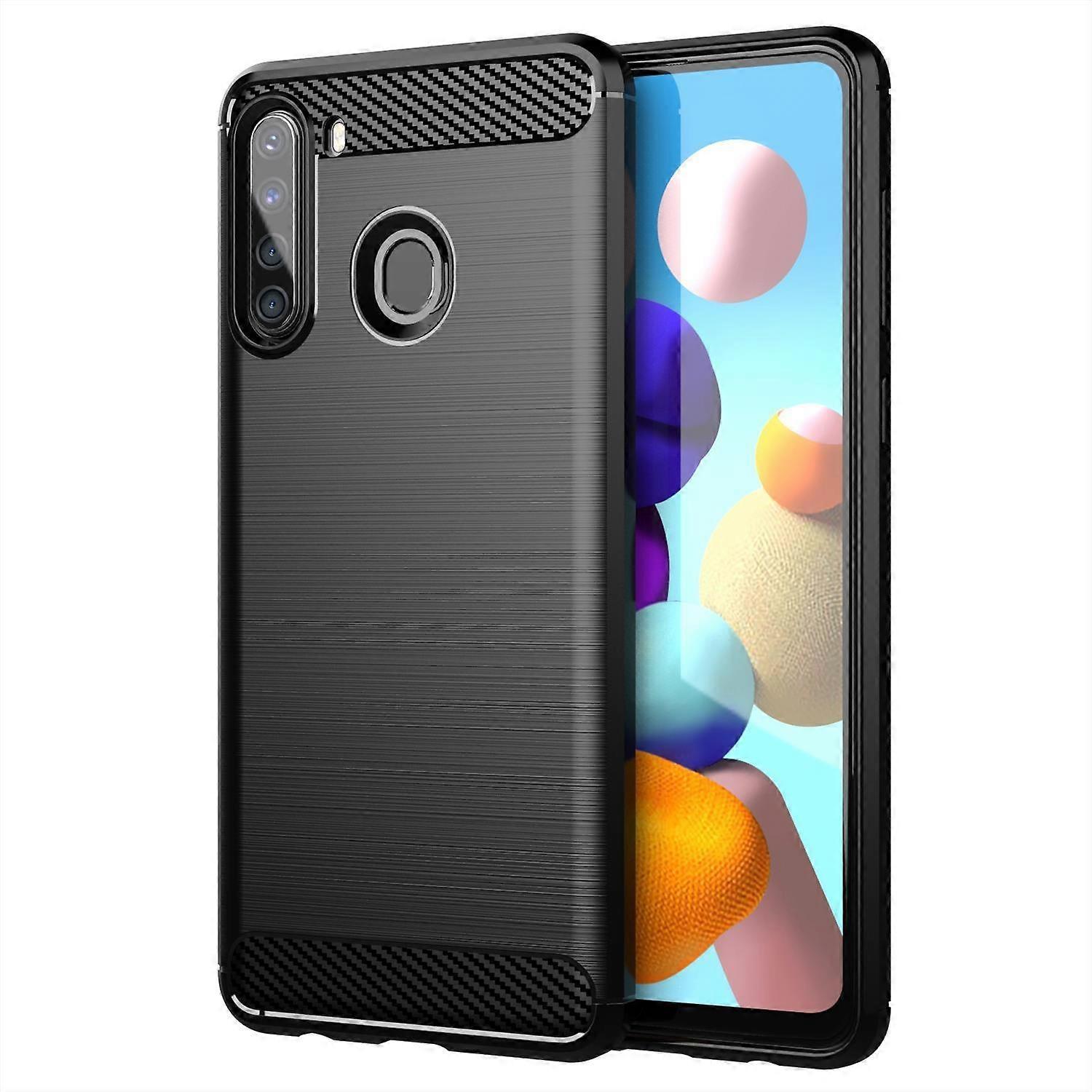 TPU Protective Case Samsung Galaxy A21 Case - Carbon Optic