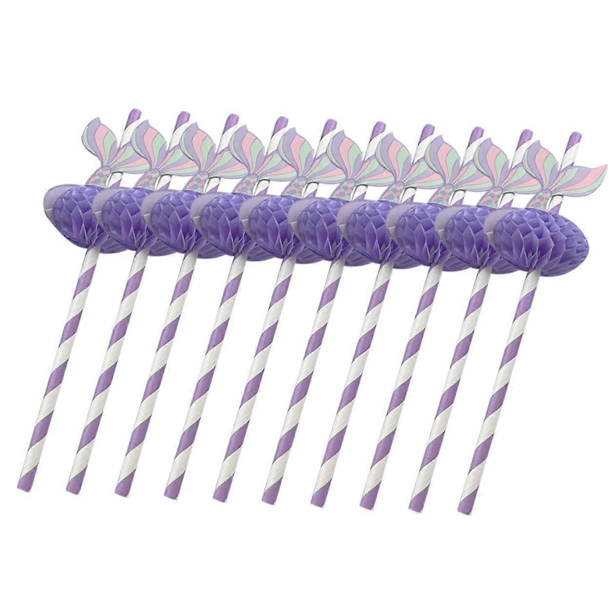 Mermaid Honeycomb Design Paper Cocktail Straws 50 Count Biodegradable FoodGrade Paper Straws For Party, Juice, Milkshake