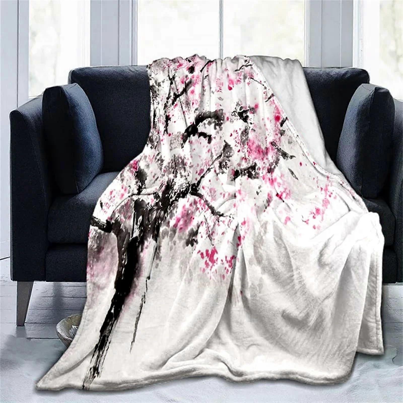 Flannel Fleece Throw Blanket  Custom Name Blanket Chinese Painting Design Size 100x150CM