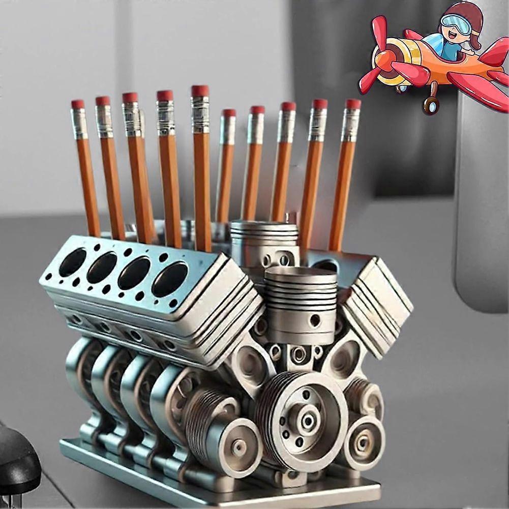 حامل قلم مع محرك V-8 ، حامل قلم محرك V-8 للمكتب ، قابض قلم رصاص محرك Vx6 للرجال إكسسوارات مكتب الصبي أ