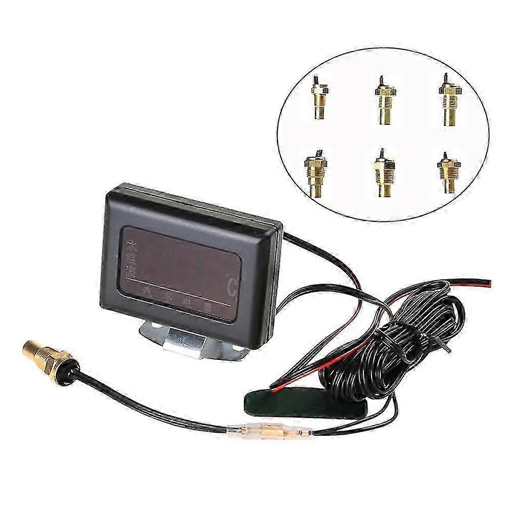 Professional 12V 24V Water Temperature Gauge Car Truck Instrument Durable Universal Digital With Sensor Tool Modified Engine