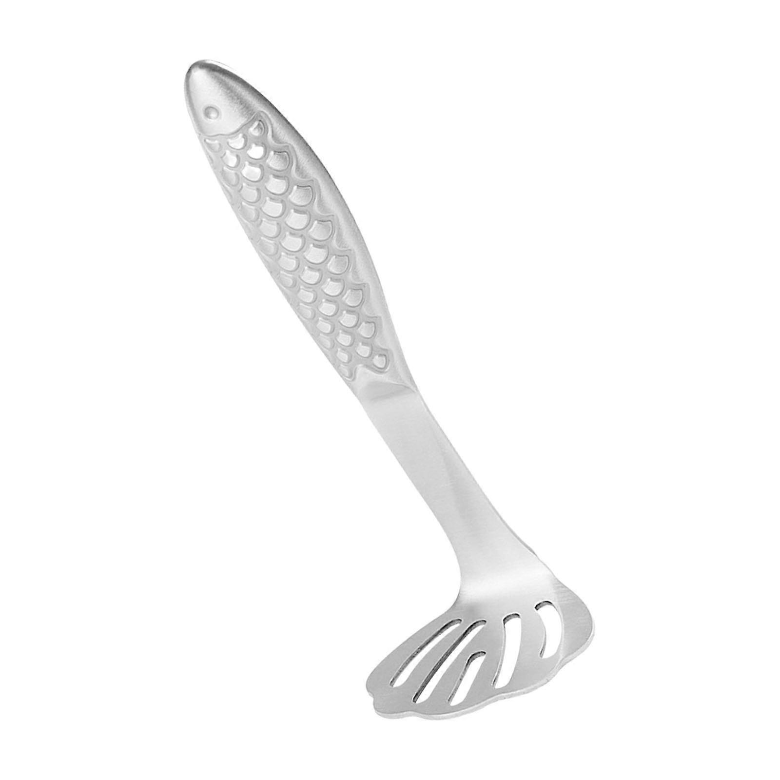 Multipurpose Stainless Steel Masher Tool Fish Tail Grip Press For Root Vegetables And Fruit Puree Creation Multicolor