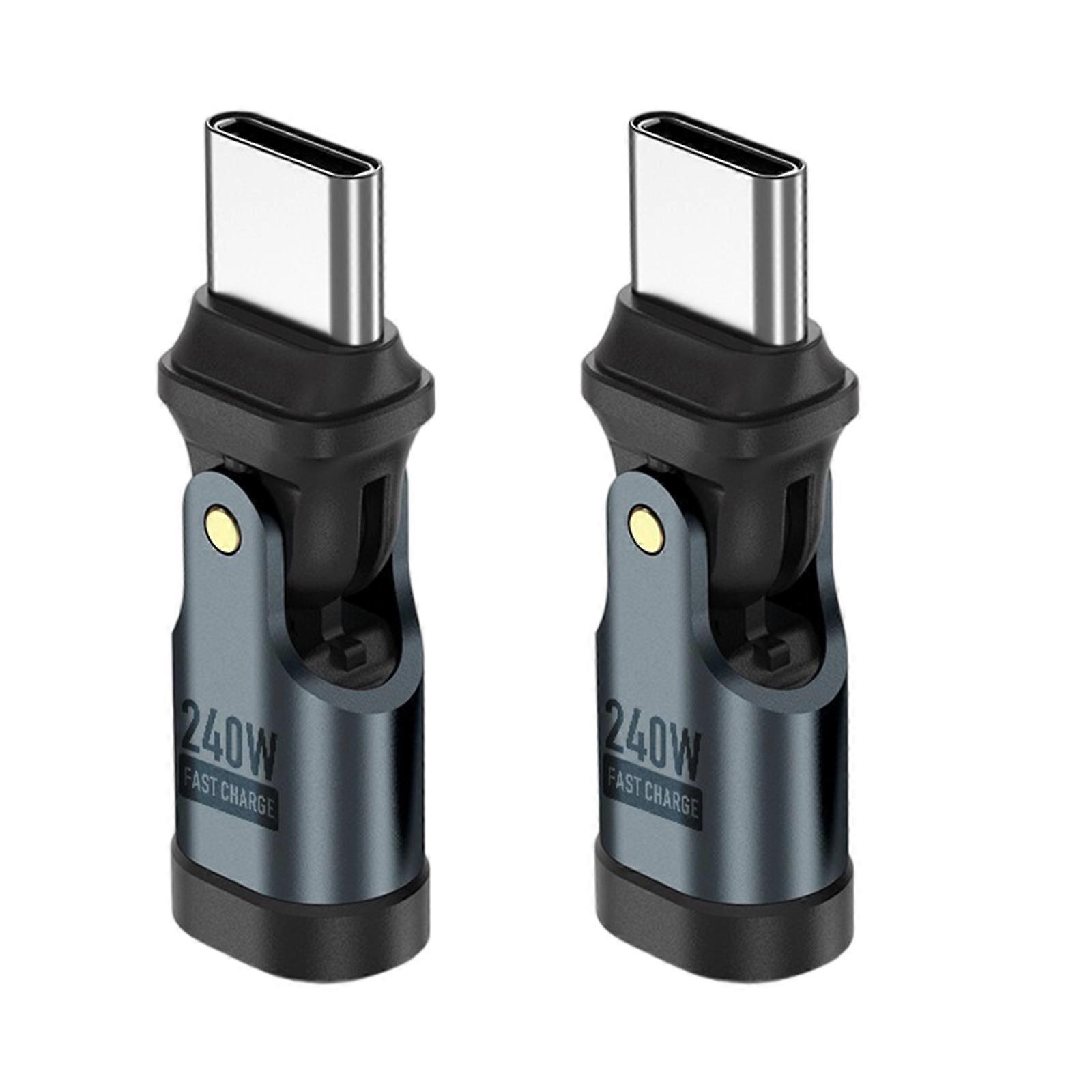 240W Power Delivery 90 Degree Angled Charging Adapter 480Mbps Data Transfer And 180° Rotation Fit for Multiple Devices Multicolor