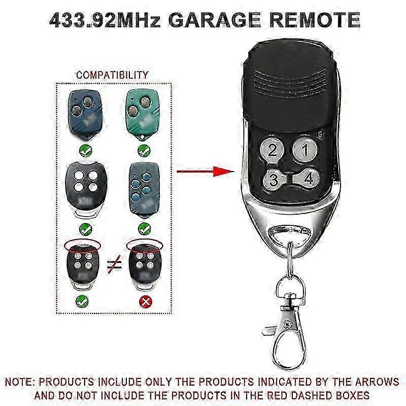 For Ditec GOL4 BIXLG4 BIXLP2 BIXLS2 Compatible 433.92MHz Garage Gate Remote