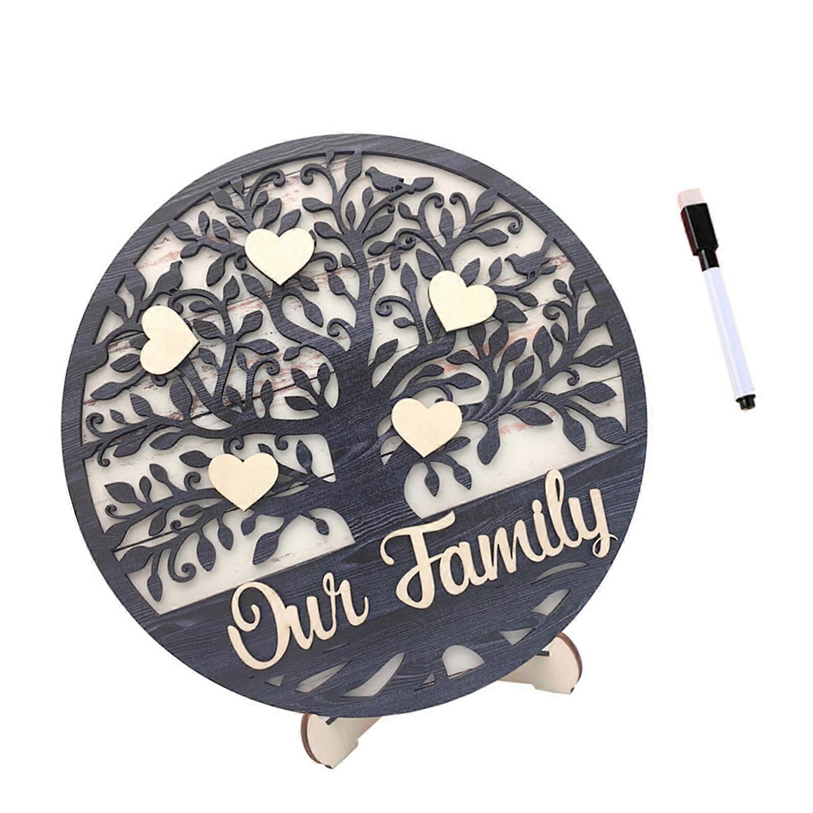 Décorations en bois en forme d'arbre, élégantes décorations de bureau, panneau de table en forme de cœur avec nom, cadeau pour la fête des mères, décorations pour la maison ou l'hôtel, multicolore