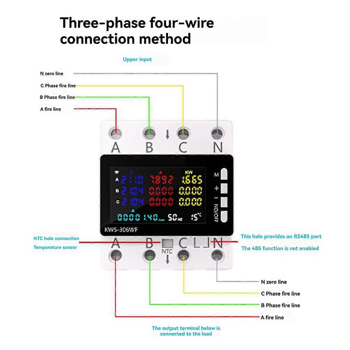 KWS-306 Power Meter Standalone Version AC Energy Power Voltmeter Voltage Protector Switch Current Voltage Monitor