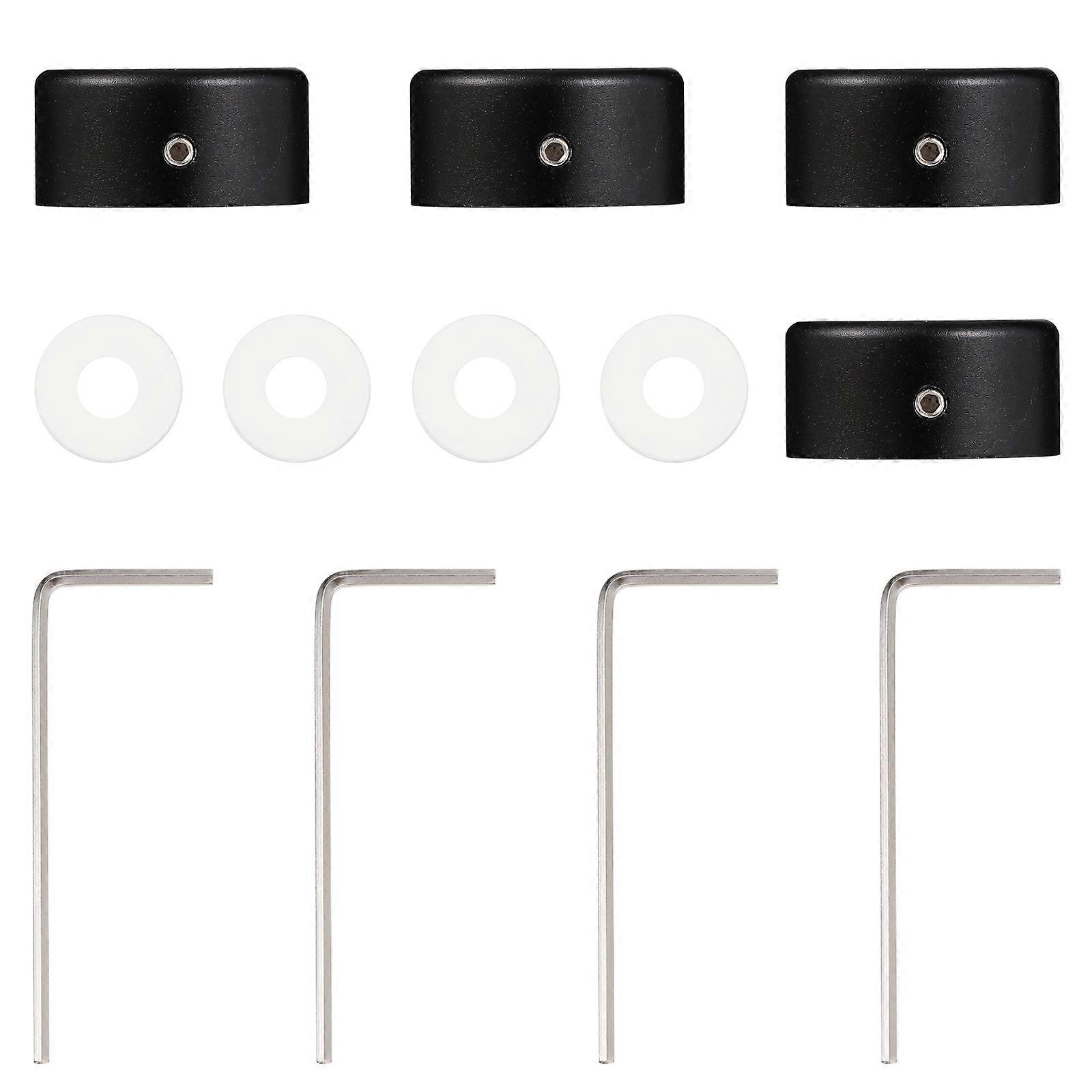 4 Sets Pedal Footswitch Toppers with Screws Pads Effector Protective Button