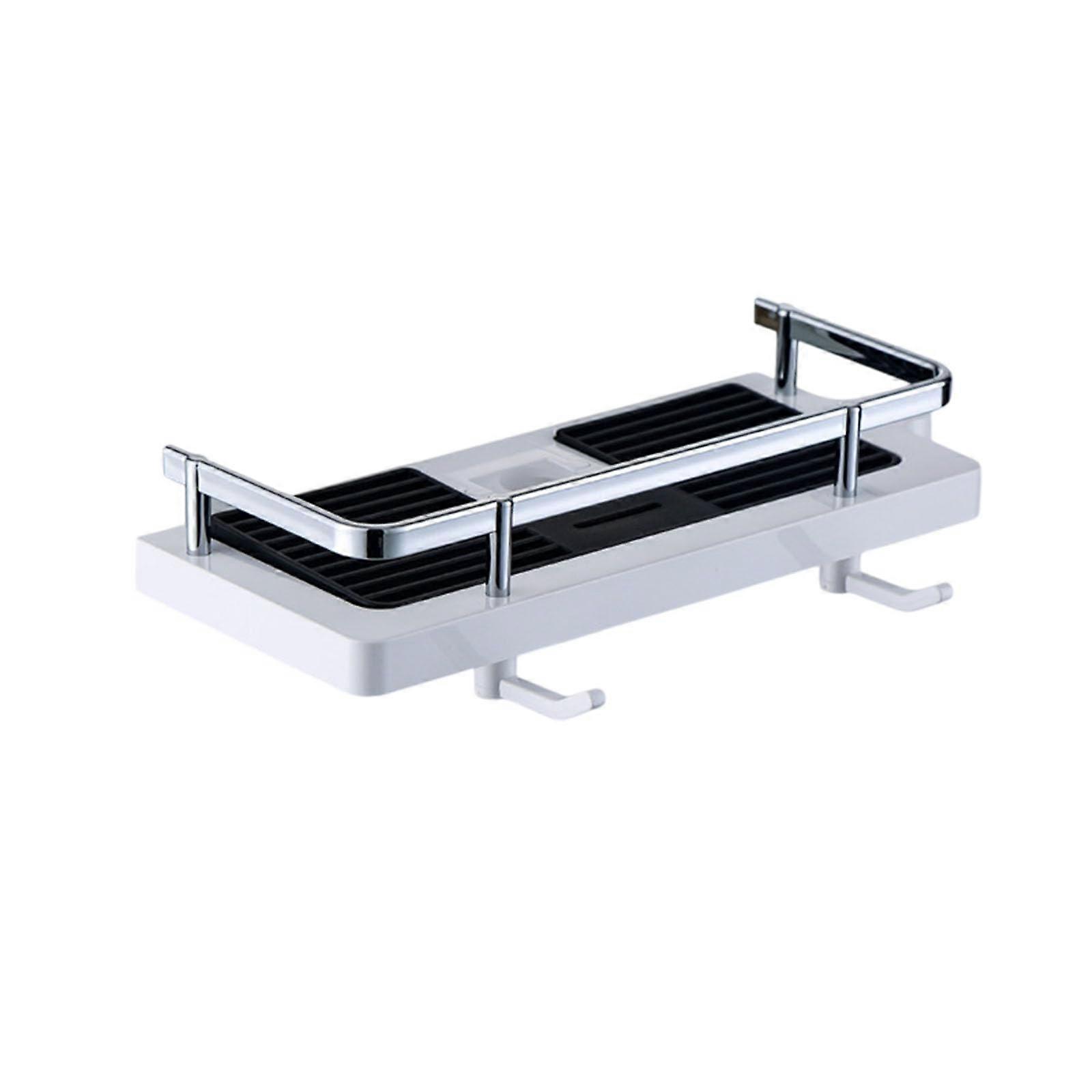 Hanging Shower Caddy Organizer with Adjustable NoDrill ABS Tray for Showerhead Rod Bathroom Storage (Color A)