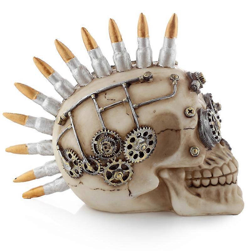 Fantasy Steampunk Skull Ornament - Bullet Mohican 1 Pack